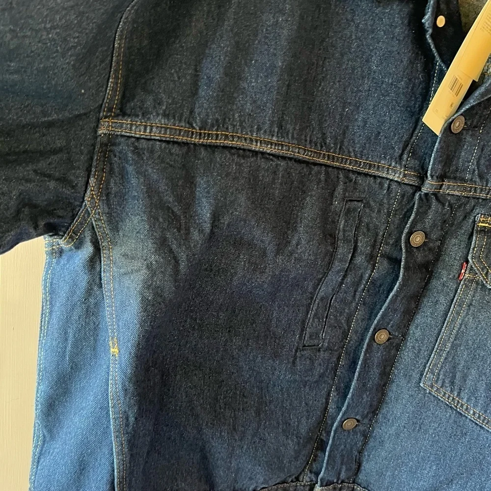 Levi's Men's Dark Wash Premium Stay Loose Trucker Hemp Jacket NWT XXL #1395